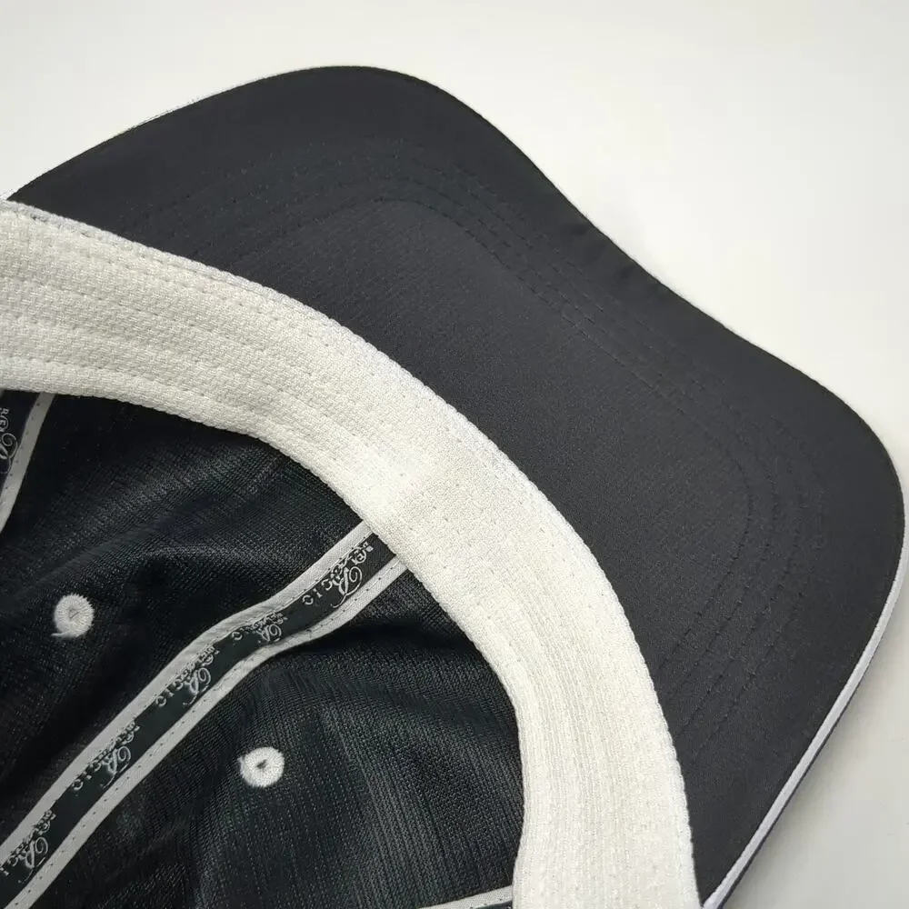 Bellagio Baseball Cap Black White One Size Script B Performance Strapback Hat
